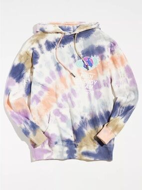 Urban Outfitters Market UO Exclusive Love The World Tie-Dye Hoodie Sweatshirt